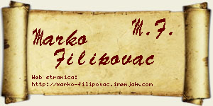 Marko Filipovac vizit kartica